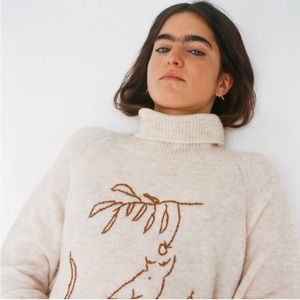 Paloma wool hand embroidered wool sweater size small